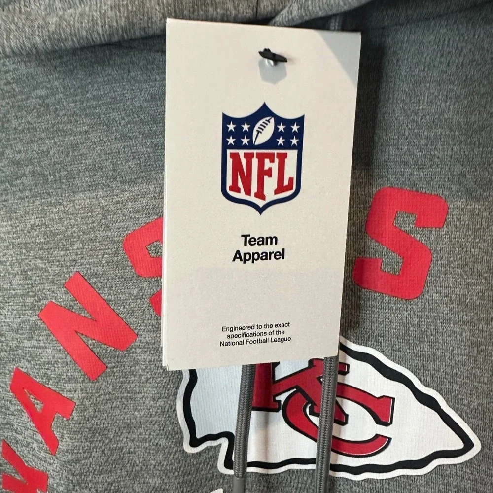 NEW Nike Large Kansas City Chiefs Dri Fit Hoodie Mens Gray Kangaroo Pocket NFL‎